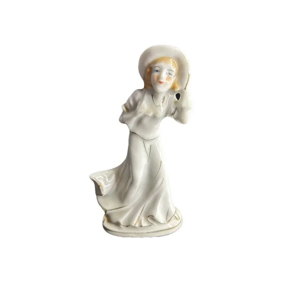Vintage Art Deco Porcelain Woman Figurine - Picture 2 of 11